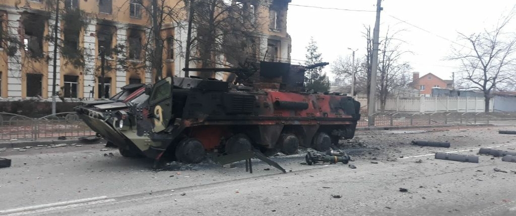 Zerstörter Panzer Ukraine