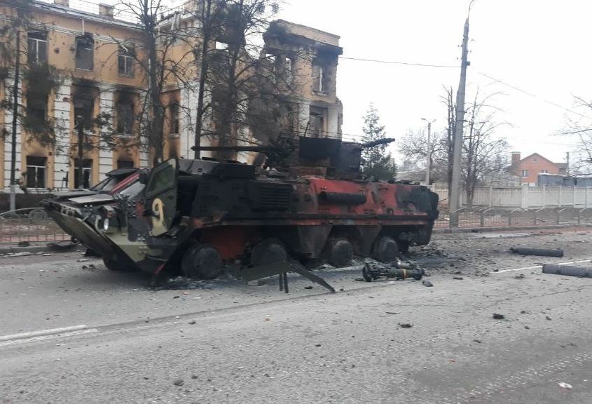 Zerstörter Panzer Ukraine