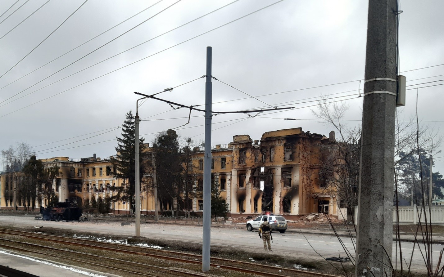 Bombardiertes Haus Ukraine
