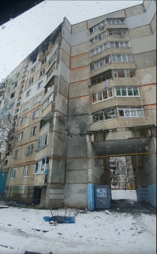 Bombardiertes Haus Ukraine
